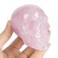 3" Rose Quartz Skull Statue - Smqartcrystal