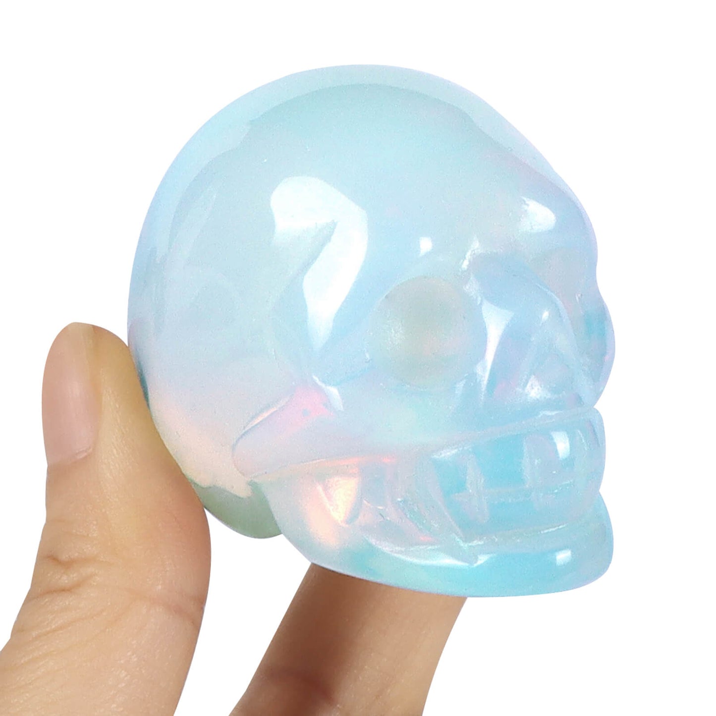 2" Opalite Crystal Skull Statue - Smqartcrystal