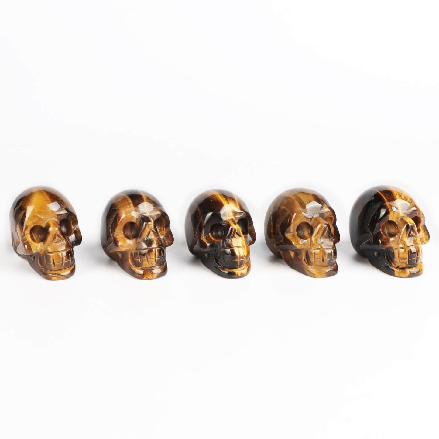 2"  Tigers Eye Skull wholesale - Smqartcrystal