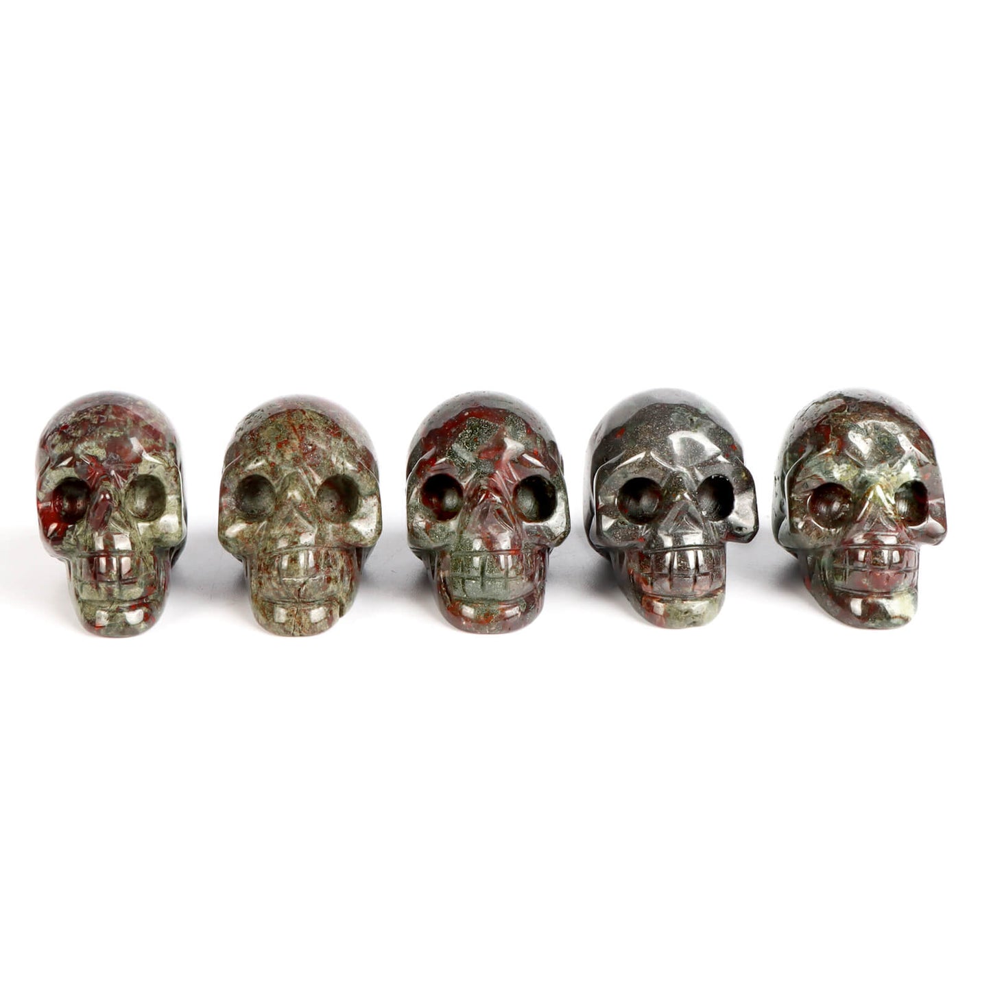 2" Blood Stone Skull Statue wholesale - Smqartcrystal