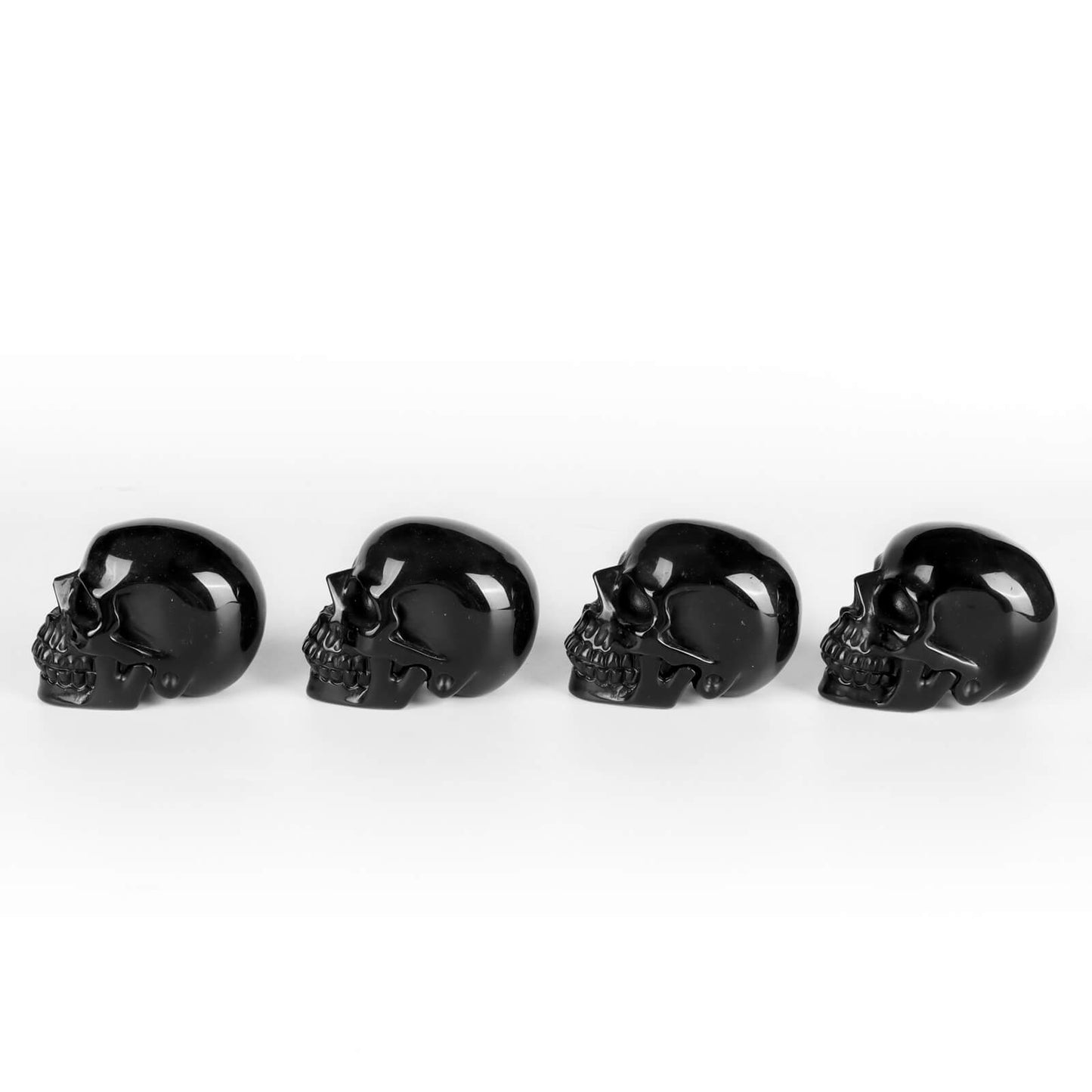 3" Black Obsidian Skull Statue - Smqartcrystal