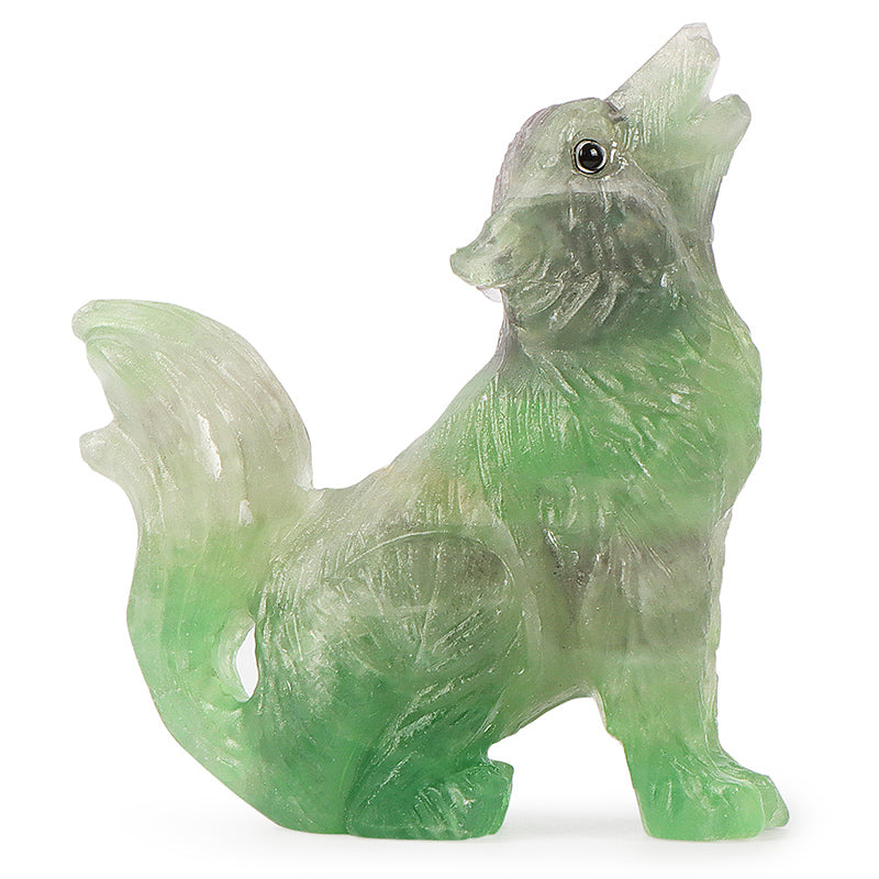 2" Crystal Big Tail Wolf Figurine SmqartCrystal