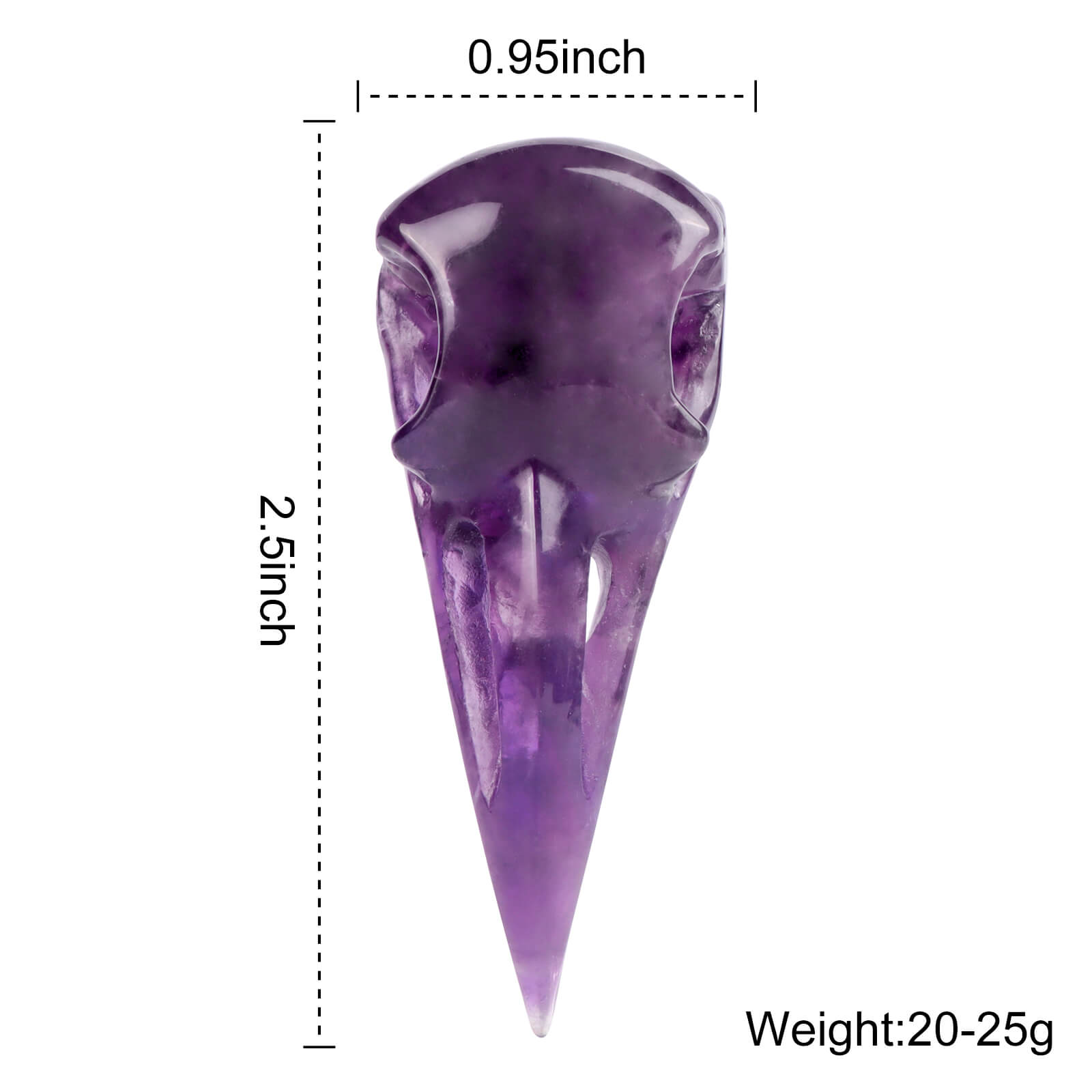 2.5" Crystal Amethyst beak - Smqartcrystal