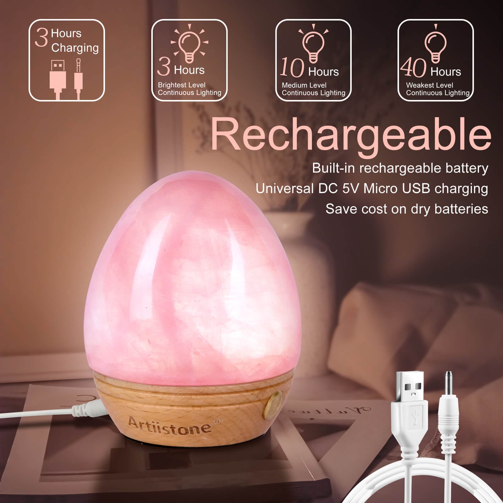 3.2" Crystal Night Light - Smqartcrystal