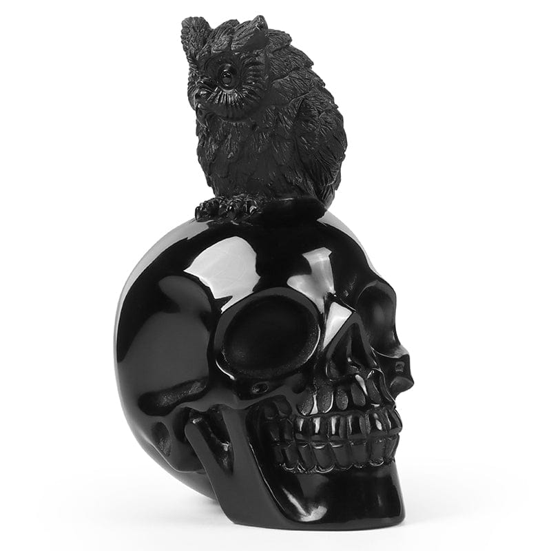 3.7" Crystal Skull & Owl Statue SmqartCrystal