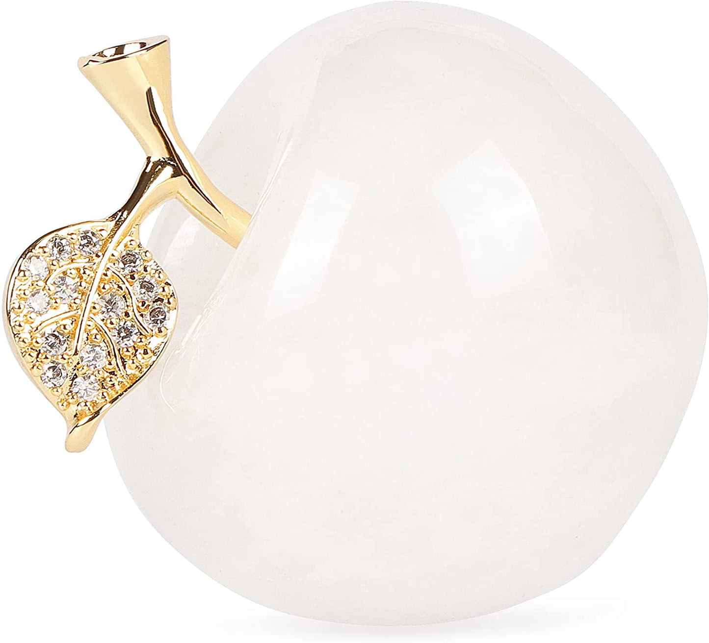 Artistone 1.5" Gold Leaf Clear Quartz Crystal Apple, Crystal Stone Collection SmqartCrystal