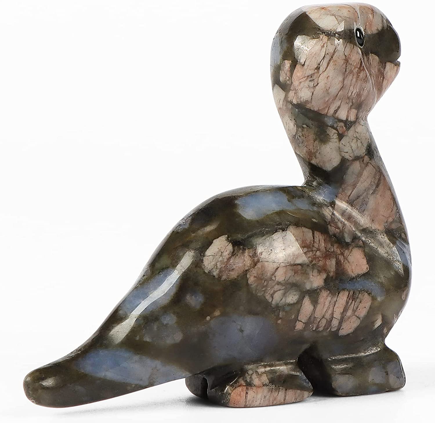 Artistone Hand Carved Glaucophane stone 2" Crystal Dinosaur Statue Animal Collection. SmqartCrystal