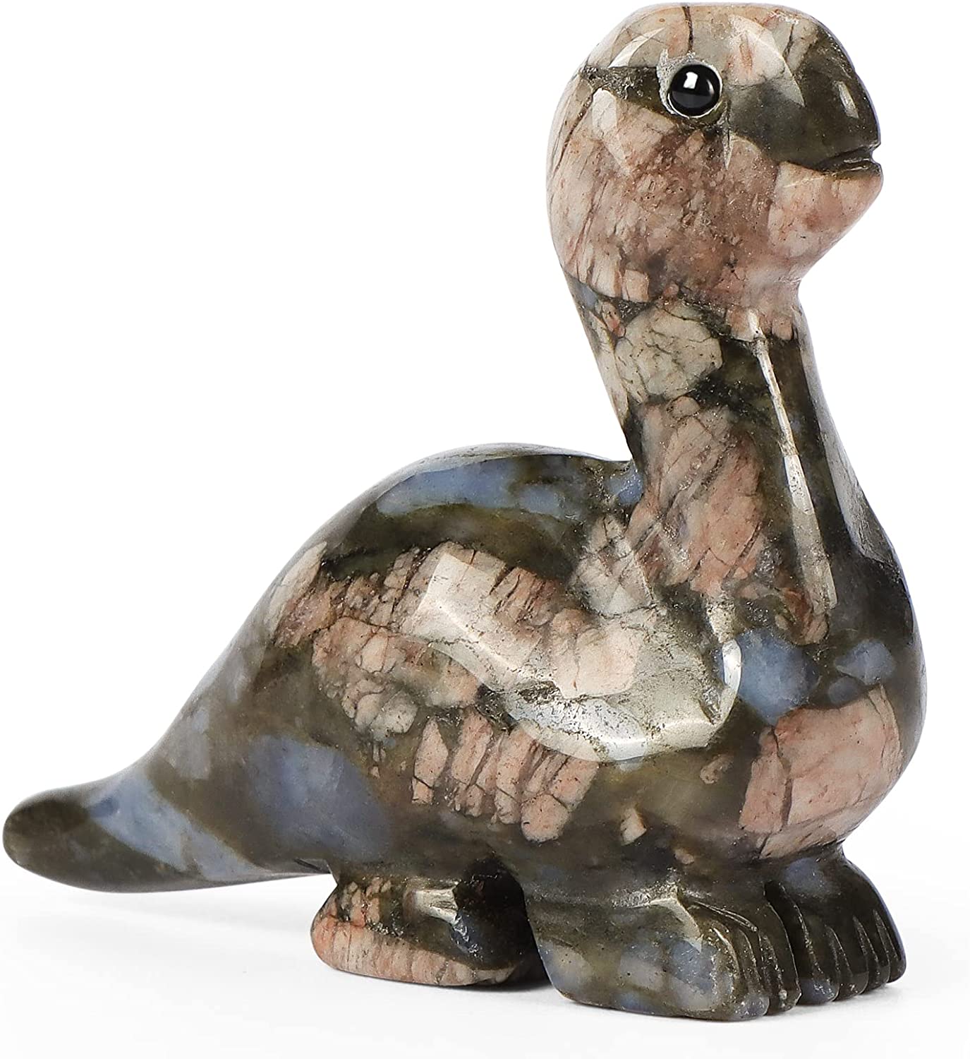 Artistone Hand Carved Glaucophane stone 2" Crystal Dinosaur Statue Animal Collection. SmqartCrystal