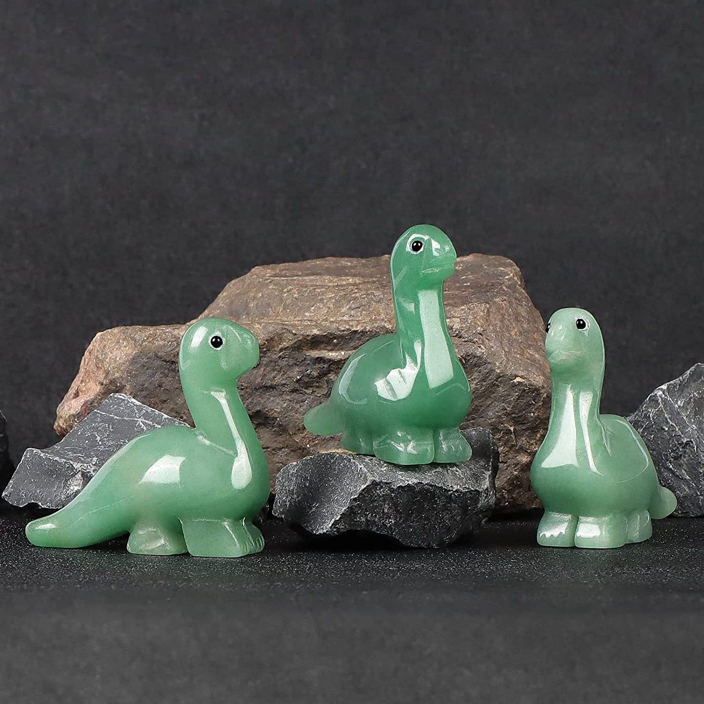 Artistone Hand Carved Green Aventurine 2" Crystal Dinosaur Statue Animal Collection. SmqartCrystal