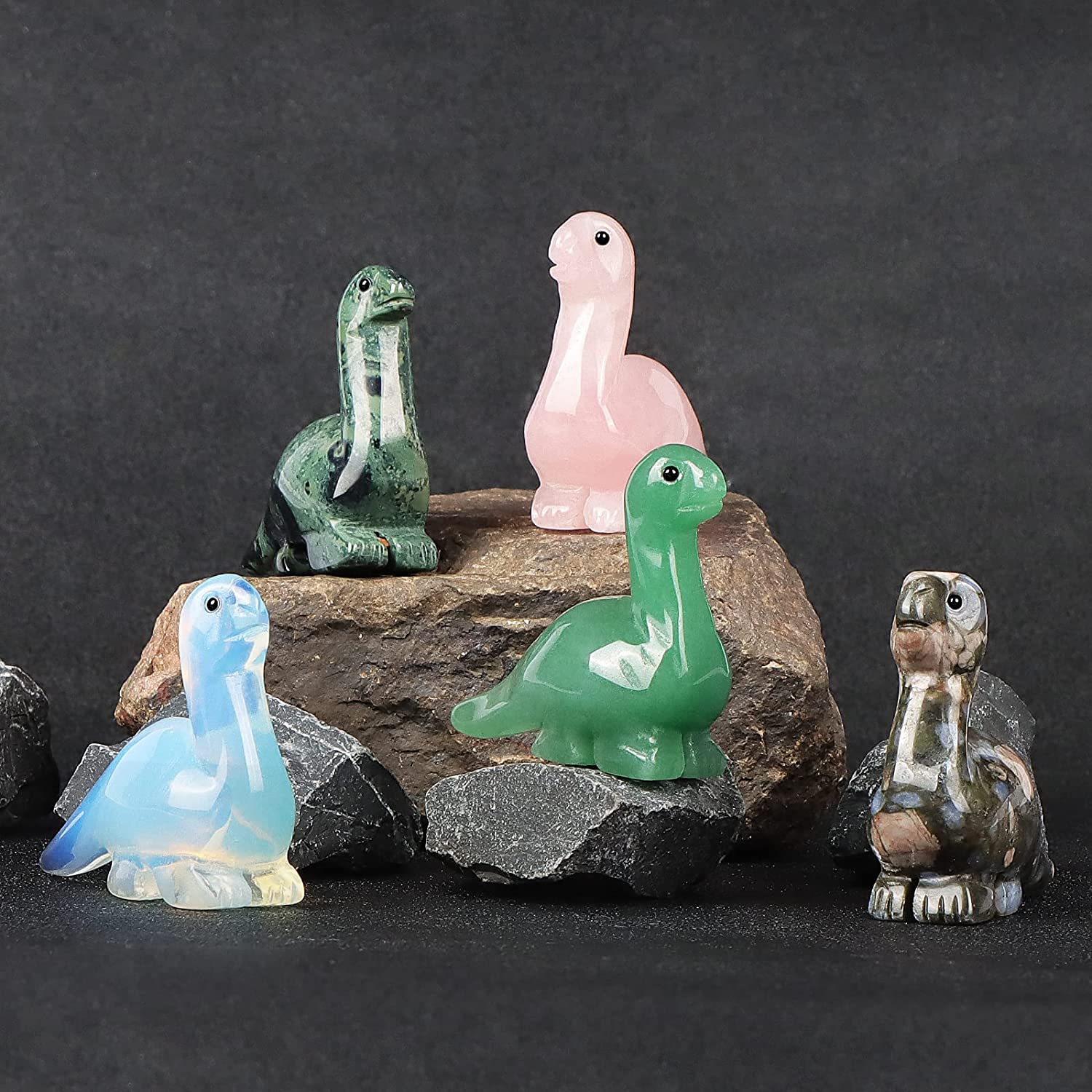 Artistone Hand Carved Green Aventurine 2" Crystal Dinosaur Statue Animal Collection. SmqartCrystal